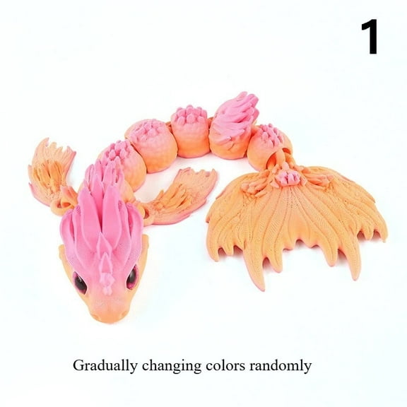 1pc 3D Printed Large Tail Sea Dragon Figurine With Movable Joints Model Toy & Tabletop Decoration Notify Customer Service Of Color/product Number; Else, Color Assigned Randomly.
