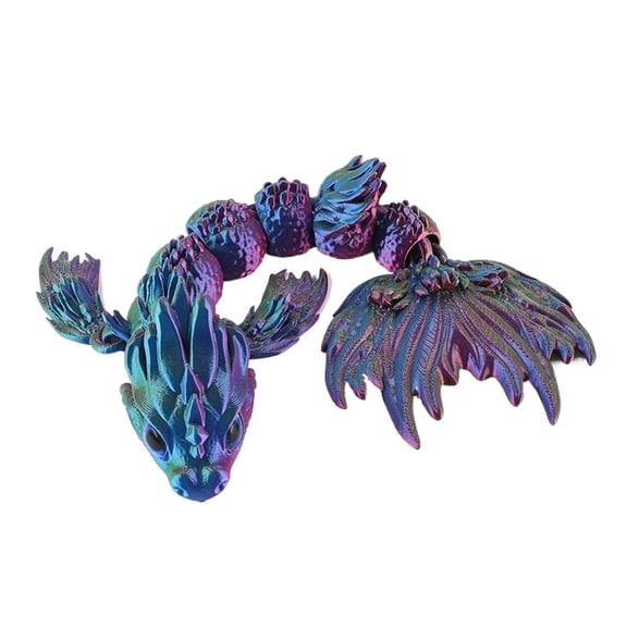 1pc 3D Printed Large Tail Sea Dragon Figurine With Movable Joints Model & Tabletop Decoration