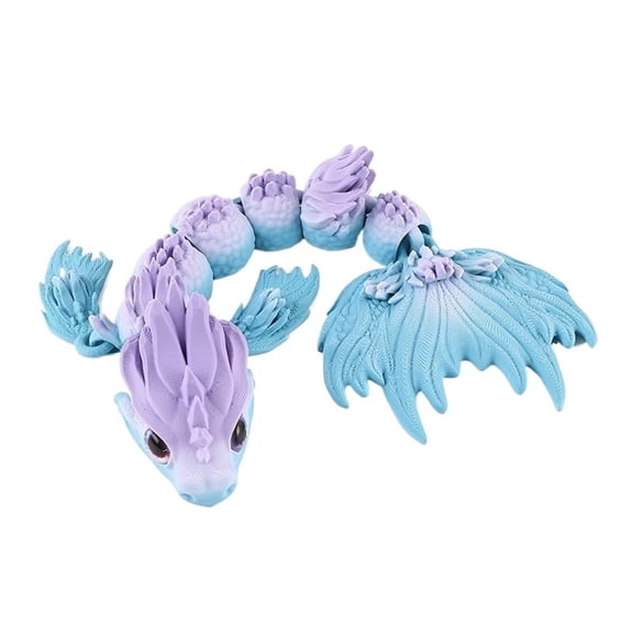 1pc 3D Printed Large Tail Sea Dragon Figurine With Movable Joints Model & Tabletop Decoration