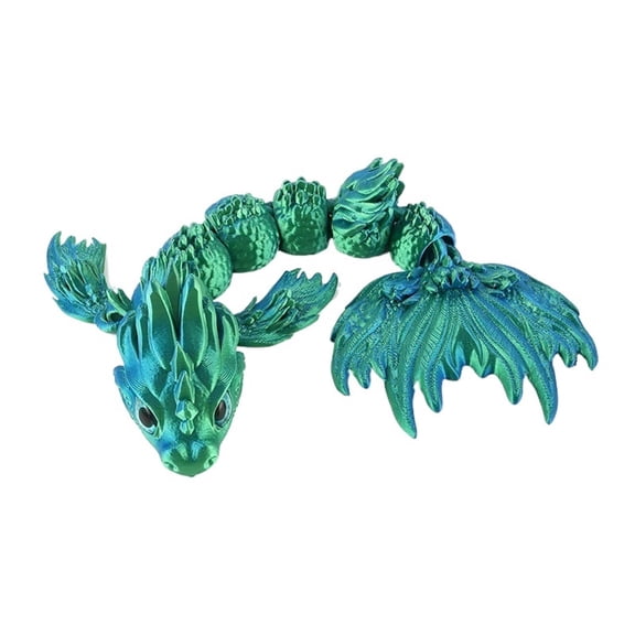 1pc 3D Printed Large Tail Sea Dragon Figurine With Movable Joints Model & Tabletop Decoration