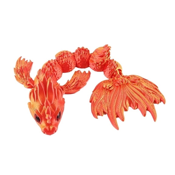 1pc 3D Printed Large Tail Sea Dragon Figurine With Movable Joints Model & Tabletop Decoration