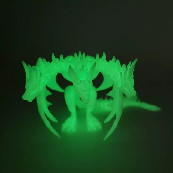 1pc 3D Printed Laser Multicolor Gradient Three-Headed Dragon Figurine Model Suitable For Indoor Office Desktop Decoration, Room Deco