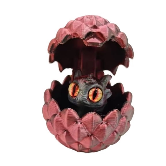 1pc 3D Printed Mini Dragon & Egg Set - Random Glowing Eyes,Movable Rotatable Fidget Ornament Home Decor Stress Relief Gift