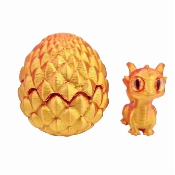 1pc 3D Printed Mini Dragon & Egg Set - Random Glowing Eyes,Movable Rotatable Fidget Ornament Home Decor Stress Relief Gift