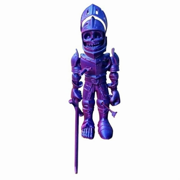 1pc 3D Printed Skull Models With Flexible Joints, Vibrant Color Medieval Knight Statues - Desktop Decor