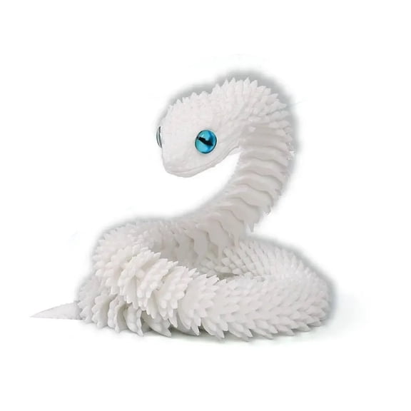 1pc 3D Printed Snake Luminous Movable Joint Simulation Snake Figurine Creative Home Office Desktop Decoration New Year Gifts Crafts