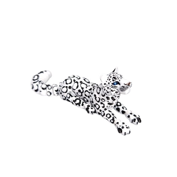 1pc 3D Printed Snow Leopard Decoration Ornament Joint Movable Simulation Eye Animal Figurines Children Christmas Figurine Toy Gifts