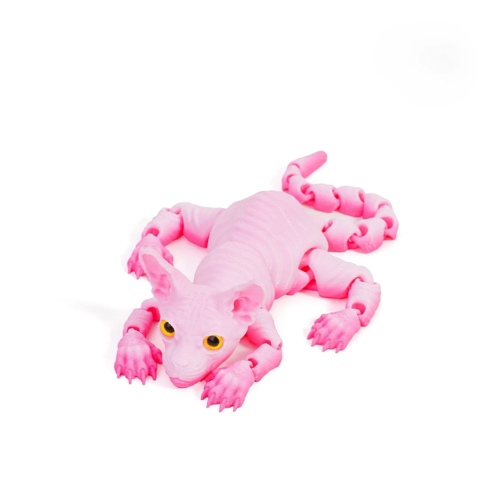 1pc 3D Printed Sphynx Cat Animals Realistic Hairless Figurine Articulated Cat Fidget For Cat Lovers Collector Home Decor