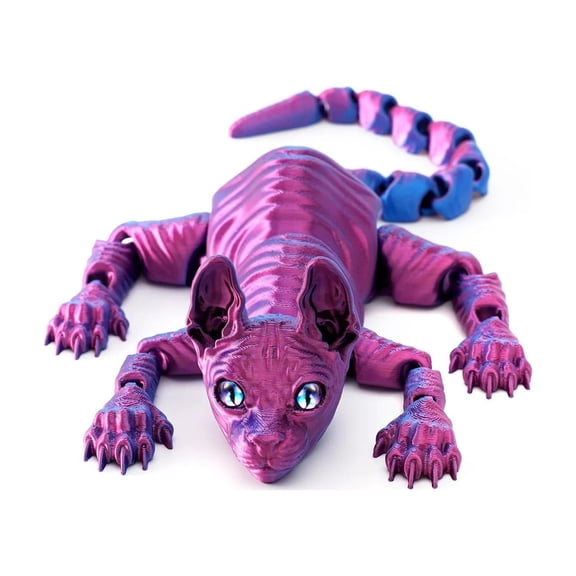 1pc 3D Printed Sphynx Cat Movable Joints Hairless Desktop Decoration Figurines Home Room Offices Miniatures Accessories