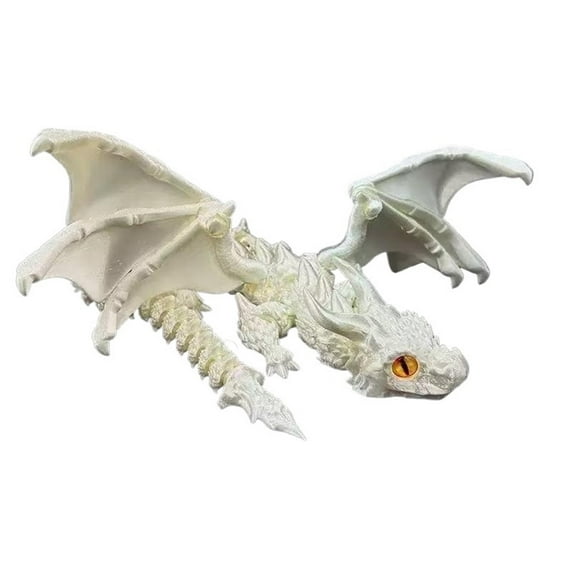 1pc 3D Printed Winged Carriage Dragon Figurine With Random Eyes, Art Deco Resin Dragon Sculpture, Tabletop Animal Theme Decor 30CM