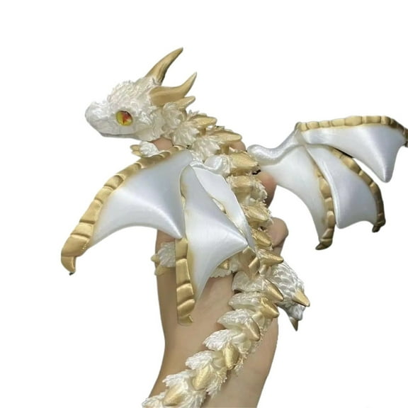 1pc 3D Printed Winged Carriage Dragon Figurine With Random Eyes, Art Deco Resin Dragon Sculpture, Tabletop Animal Theme Decor 30CM