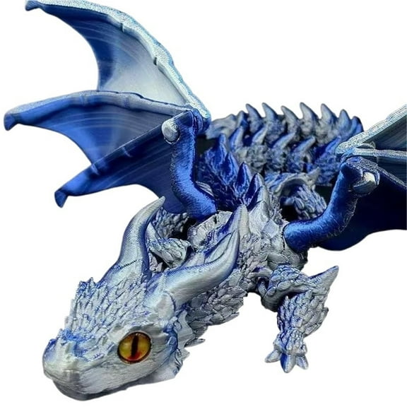 1pc 3D Printed Winged Carriage Dragon Figurine With Random Eyes, Art Deco Resin Dragon Sculpture, Tabletop Animal Theme Decor 30CM