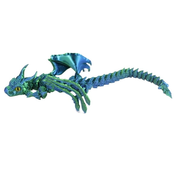 1pc 3D Printed Winged Dragon Figurine With Art Deco Resin Dragon Sculpture, Tabletop Animal Theme Decor