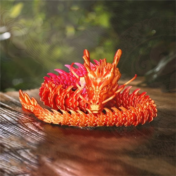 1pc 3D Printing Chinese Dragon Landscaping Ornaments Handicrafts Joints Movable Creative Figure Decoration Gift