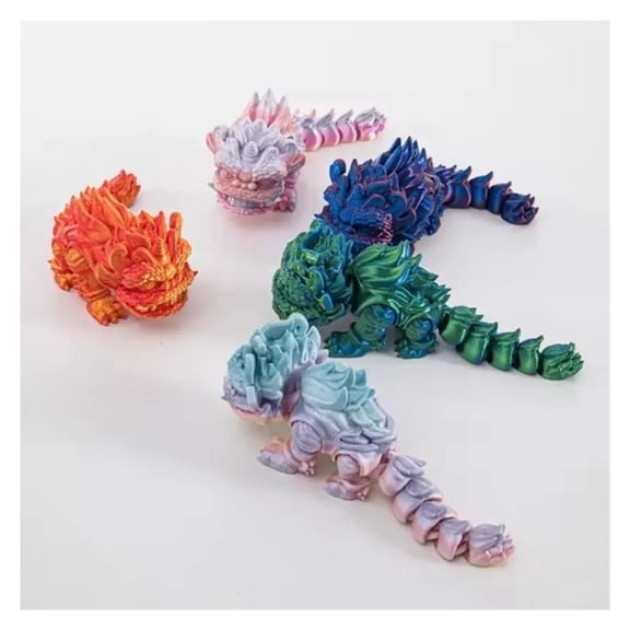 1pc 3D Printing Lion Miniature Ornament Decoration 3D Printed Chinese Lion Dance Model Joint Movable Figurine Home Decor Craft
