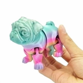 1pc 3D Printing Novelty Creative Pitbull Model Desktop Decorative Ornament Colourful Animal Crafts Birthday Gift