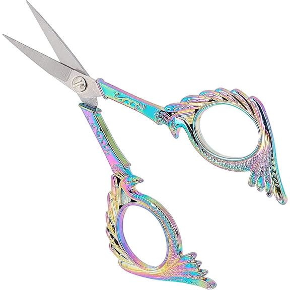 1pc 3cr13 Stainless Steel Scissors with Zinc Alloy Handle for Beauty Tools Rainbow color 12.7x5.75x0.4cm