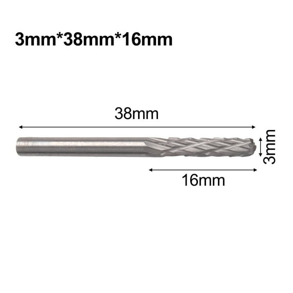 1pc 3mm 1/8 Long Shank Carbide Burs For Milling Cutter Burr Rotary 38mm-100mm For Dremel Rotary Tool Wood/Metal Hole Cutter 3x38x16