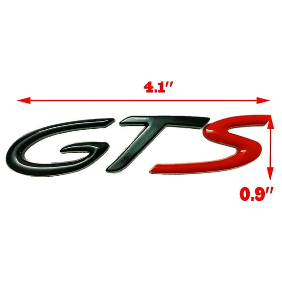 1pc 4.1"x0.9" Glossy GTS Letter Rear Trunk Tailgate Emblem Badge Sticker