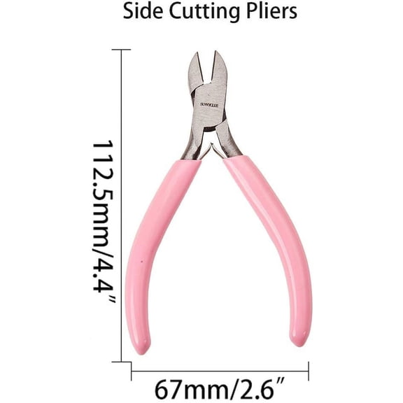 1pc 4.4 Inch Side Cutting Pliers Flush Cutter Pliers Wire Cutter Precision Beading Pliers Jewelry Wire Looping Bending Tools for Jewelry Making Hobby Projects Pink
