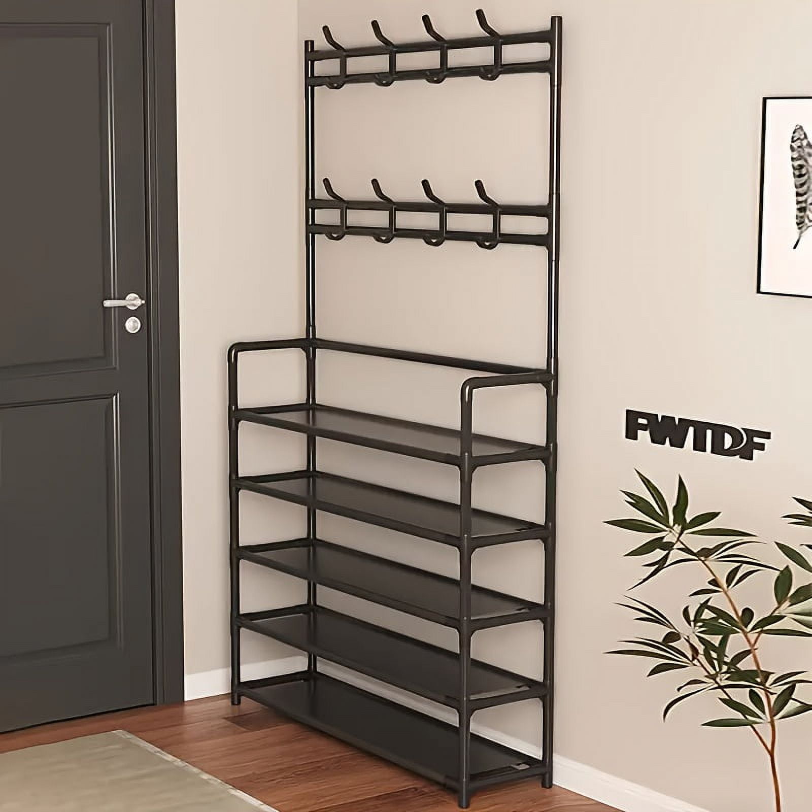 Shoe shelf with coat hanger hotsell