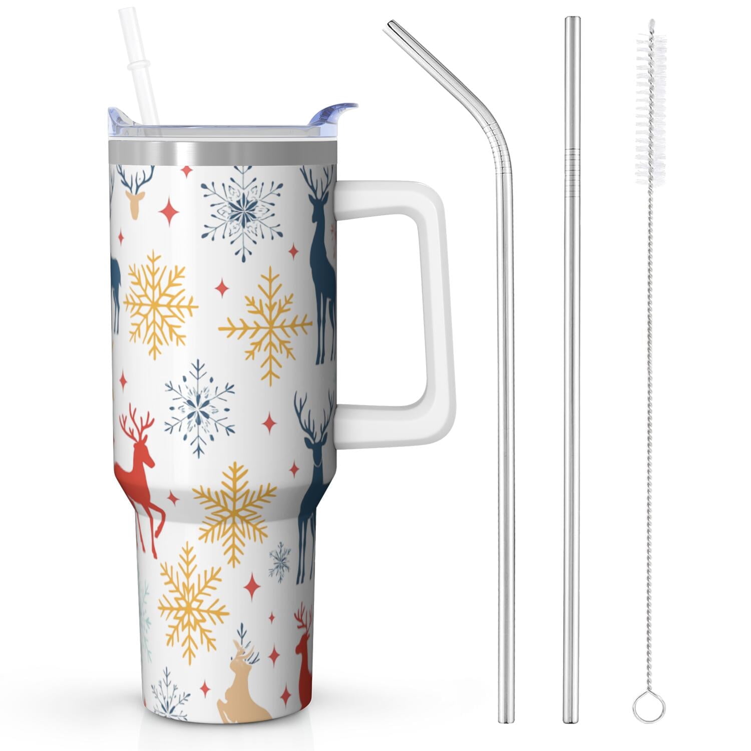1pc 40 oz Christmas Tumbler with Lid and Straw Stainless steel Insulated tumblers Cute water bottle Travel/Gym coffee tumbler Gifts for Women/men