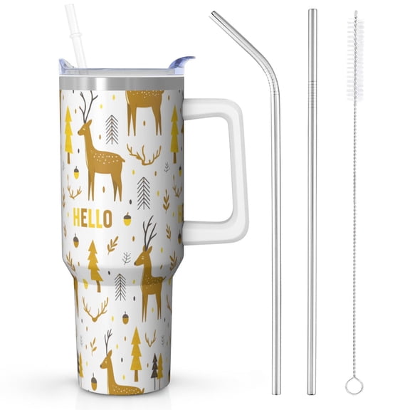 1pc 40 oz Christmas Tumbler with Lid and Straw Stainless steel Insulated tumblers Cute water bottle Travel/Gym coffee tumbler Gifts for Women/men