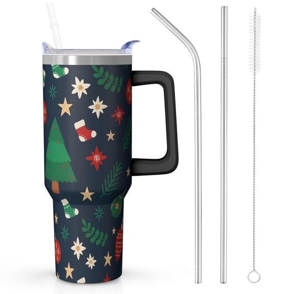 1pc 40 oz Christmas Tumbler with Lid and Straw Stainless steel Insulated tumblers Cute water bottle Travel/Gym coffee tumbler Gifts for Women/men
