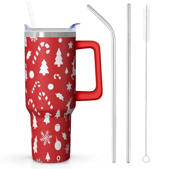 1pc 40 oz Christmas Tumbler with Lid and Straw Stainless steel Insulated tumblers Cute water bottle Travel/Gym coffee tumbler Gifts for Women/men