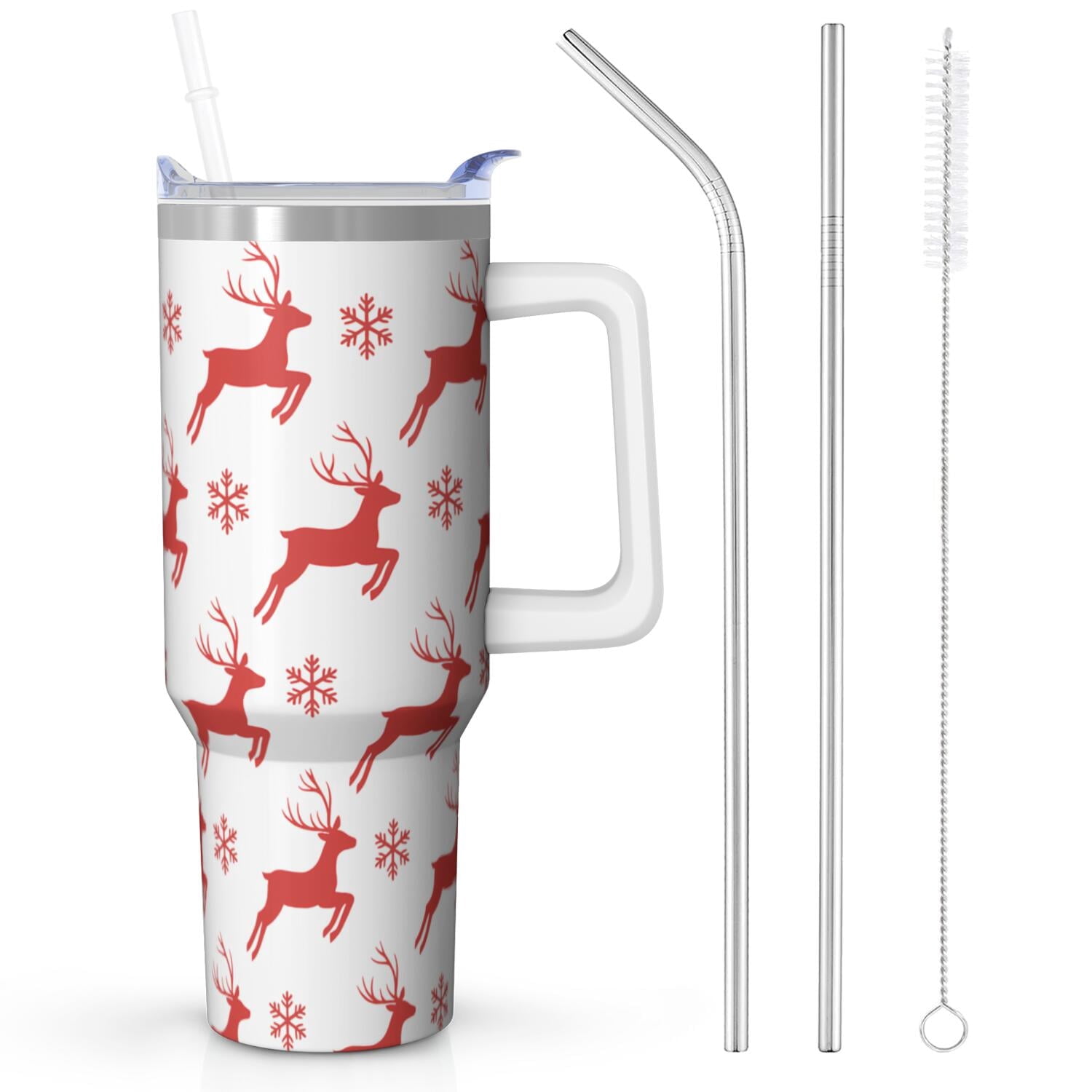 1pc 40 oz Christmas Tumbler with Lid and Straw Stainless steel Insulated tumblers Cute water bottle Travel/Gym coffee tumbler Gifts for Women/men