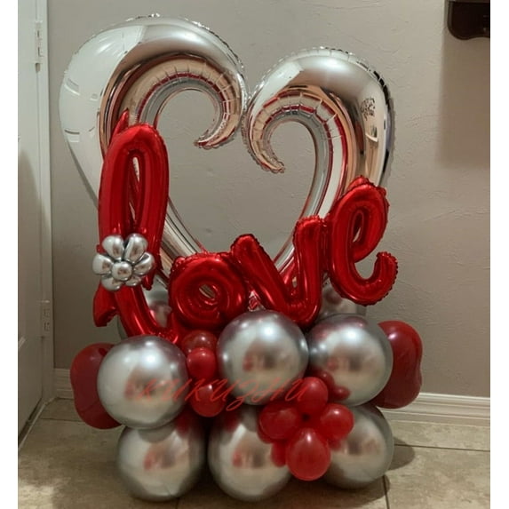 1pc 40inch Giant Hollow Heart Shape Foil Balloons for Valentines day/Wedding Party decorations big size red heart helium globos