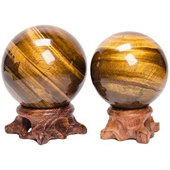 1pc 40mm ~ 50mm Natural Tiger Eye Crystal Quartz Gemstone Sphere Ball