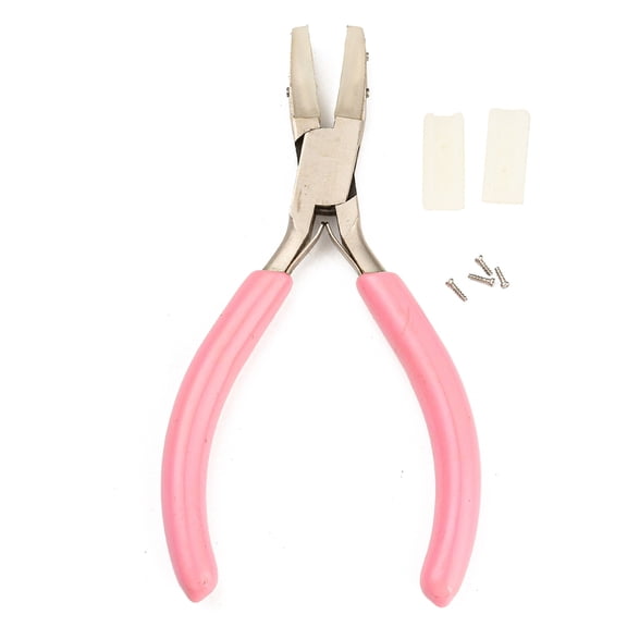 1pc 45 Carbon Steel Nylon Jaw Pliers Flat Nose Pliers Ferronickel Pink 14x8.7x0.95cm Carbon Steel