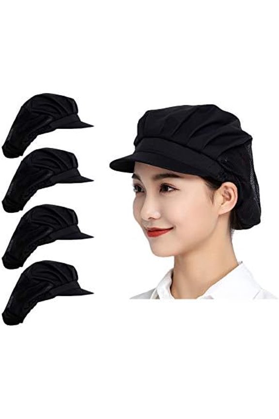 1pc/4pcs Chef Hats-Kitchen Baker Cooking Hair Nets Food Service Caps for Adults