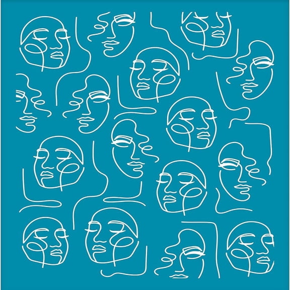 1pc 4x5 Inch Abstract Women Face Line Clay Stencils Abstract Face Silk Screen for Polymer Clay Silk Screen Stencils Mesh Transfer Stencils Mesh Stencil for Polymer Clay Jewelry Making