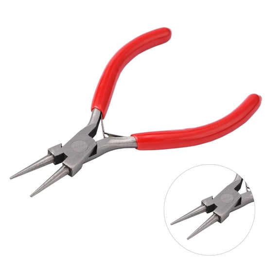 1pc 5.3 Inches -Round Nose Pliers for Jewelry Making High Carbon Steel Pliers with Red Handle Precision Tool for Beading Wire Work and Crafting