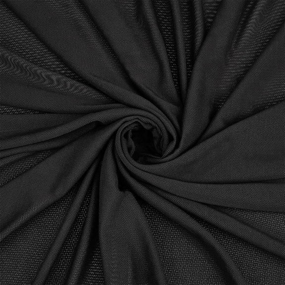 1pc 5.47 Yards 4-Way Stretch Mesh Fabric 65Inch Wide Polyester Spandex Power Mesh Lightweight Sheer Mesh for Sewing Garments Wedding Dresses Crafts (Black) Black DIY
