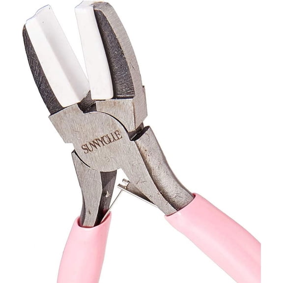 1pc 5.5 Inch Double Nylon Jaw Flat Nose Pliers Mini Precision Pliers Wire Forming Bending Tools for DIY Jewelry Making Hobby Projects Pink Leaf Spring Construction Pink