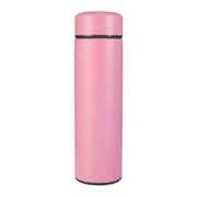 1pc 500ML Smart Insulation Stainless Steel Colorful Cup Mini Thermos Cup Water Bottle Led Digital Temperature Display Thermos,Pink