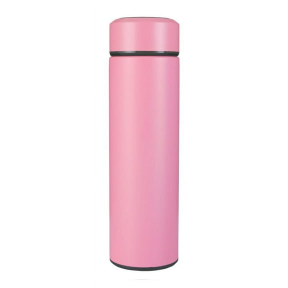 1pc 500ML Smart Insulation Stainless Steel Colorful Cup Mini Thermos Cup Water Bottle Led Digital Temperature Display Thermos,Pink