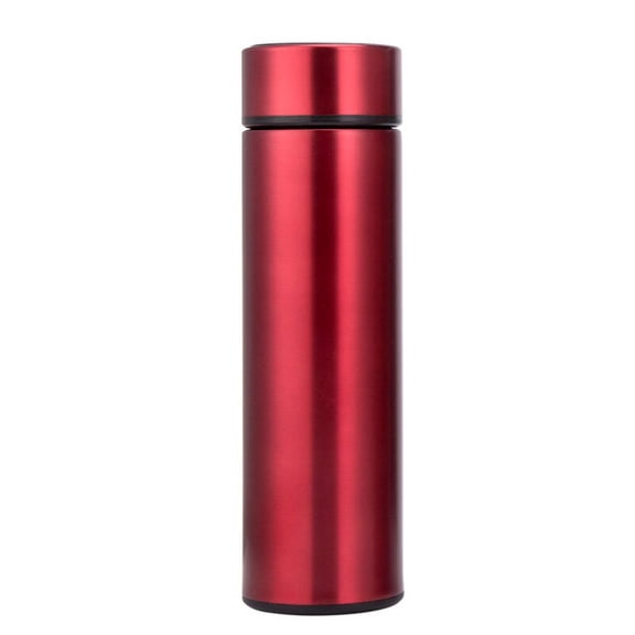 1pc 500ML Smart Insulation Stainless Steel Colorful Cup Mini Thermos Cup Water Bottle Led Digital Temperature Display Thermos,Red