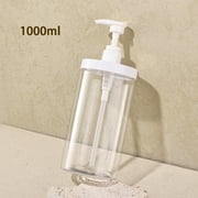1pc 500ml/1000ml Pump Bottle Dispenser Plastic Refillable Bottles Wide Mouth Style Refillable Empty for Travel Shower Soap
