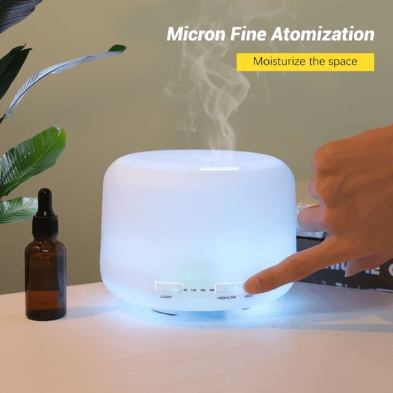 1pc 500ml/17.6oz Aromatherapy Humidifier with Remote Control and LED Light for Home - Enhance Your Mood and Health with Essential Oils