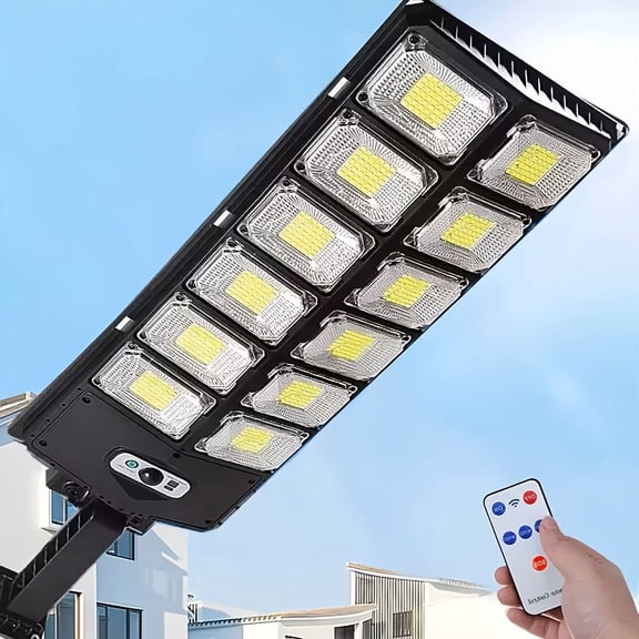 1pc 504 LED Solar Street Light IP44 Solar Outdoor Light 6500K 3000LM Dusk to Dawn Solar Flood Light Motion Sensor Suitable Solar Wall Light for Yard Back Door Garden Garage Door