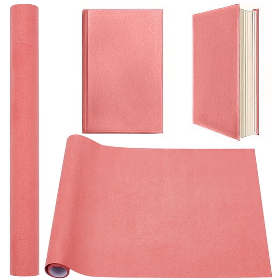 1pc 51 x 11.8 Inch Pink Book Cloth Paper Backed Book Cover Suede Fabric Surface Bookbinding Book Cloth Album Adult DIY Crafts Cover Peach Imitation Leather