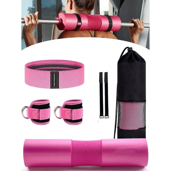 1pc/5pcs Barbell Squat Pad Set, Foam Shoulder Neck Protector for Hip Thrusts, Squats, Weightlifting, Fitness Training Accessory with Straps Fasteners, Gym Equipment for Men Women