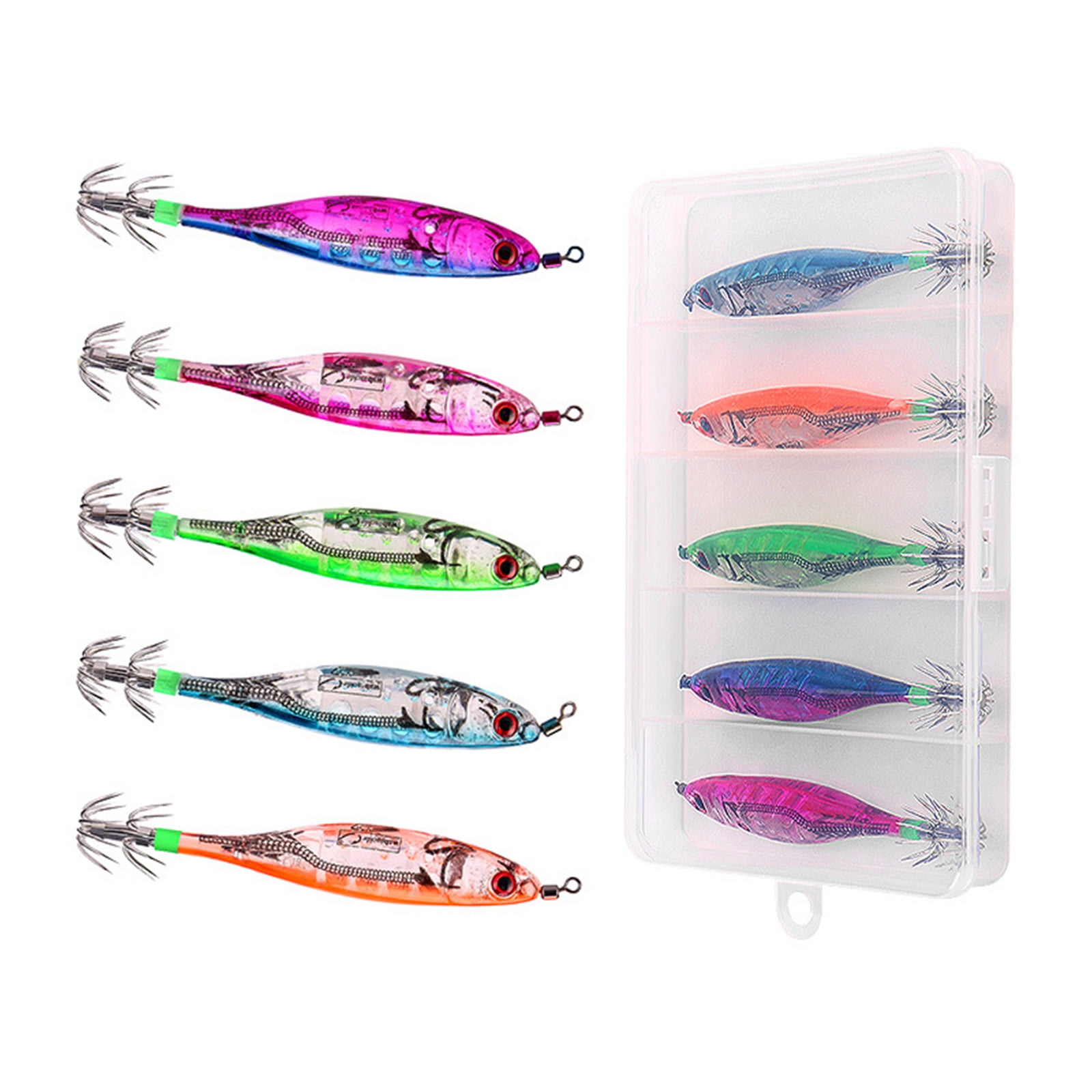 1pc/5pcs Shrimp Lure Baits Squid Jigs Cuttlefish Hook Jigs Saltwater ...