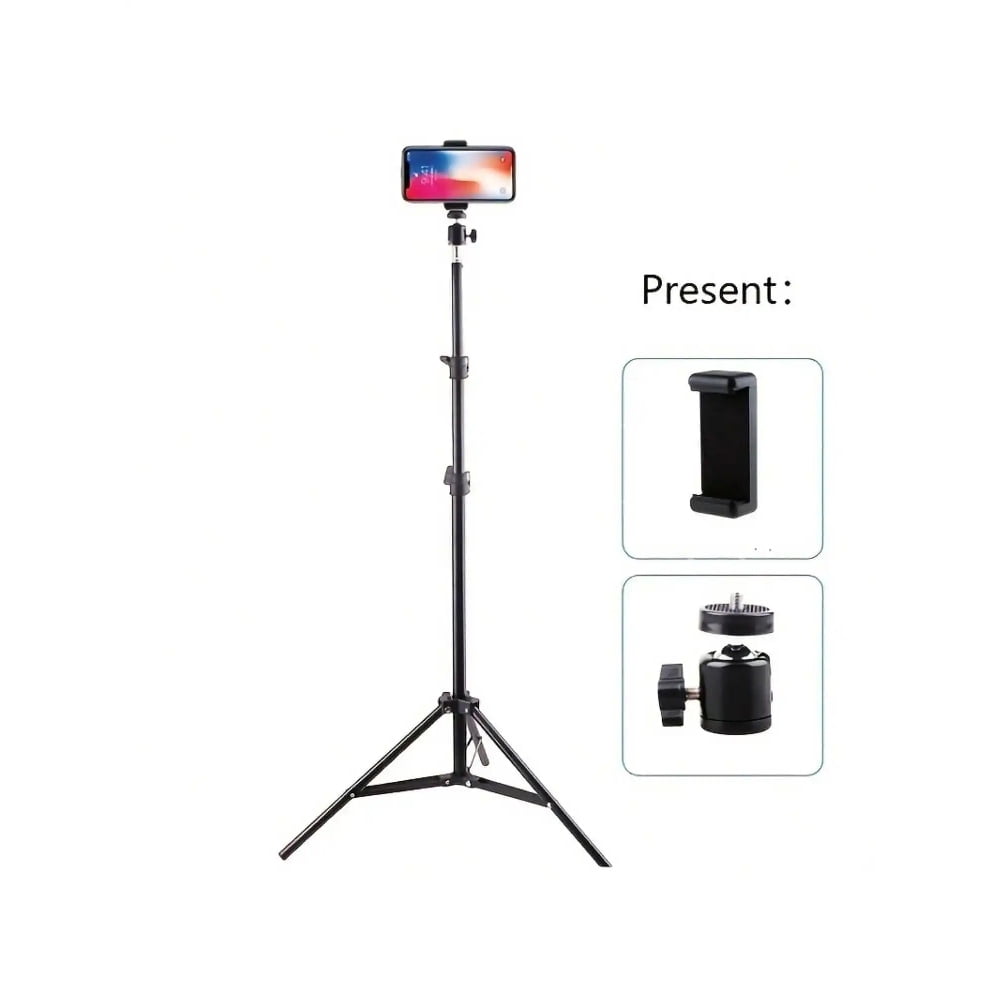 1pc 63-inch With Foldable Tripod &  Phone Holder clip 160.02 Cm Multifunctional Tripod, Tripod For Phone And Camera
