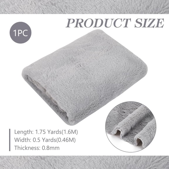 1pc 63x20 Inch Short Hair Faux Fur Fabric Dark Gray Pre-Cut Craft Fur Fabric Shaggy Fur Patches for Costumes Apparel Rugs Pillows Decorations