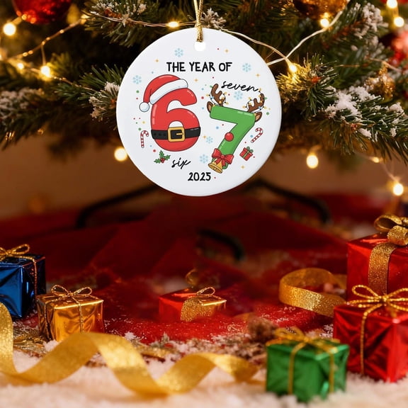 1pc 67 Christmas Ornament, Funny 67 Small Acrylic Decorations for Christmas Tree, 67 Ornaments, Christmas Tree Decorations, Unique Christmas Gifts for Kids (A)